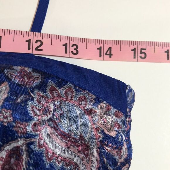 Xhilaration Blue Patterned Dress in a Floral Burnout Pattern - Picture 13 of 14